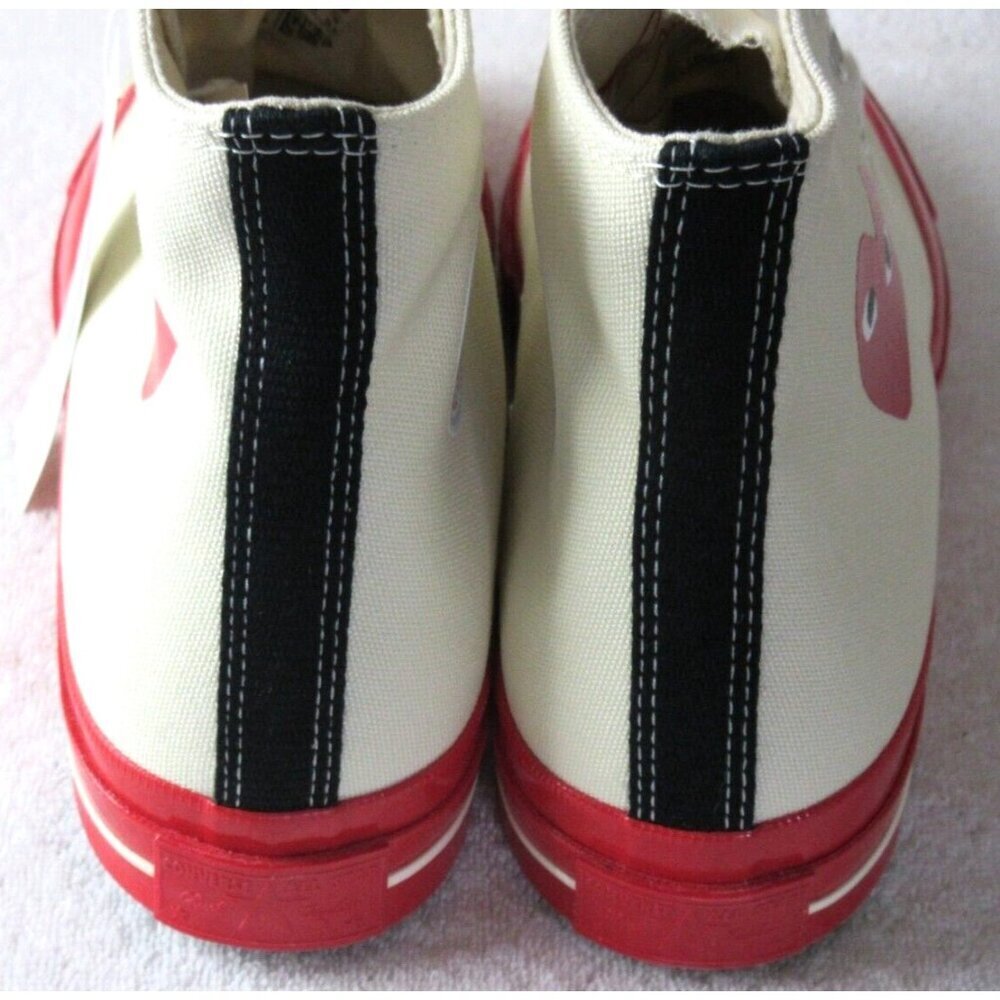 Converse Men's Chuck 70 CDG HI Top Canvas Shoes White Red Egret Sizes NIB - Picture 6 of 7